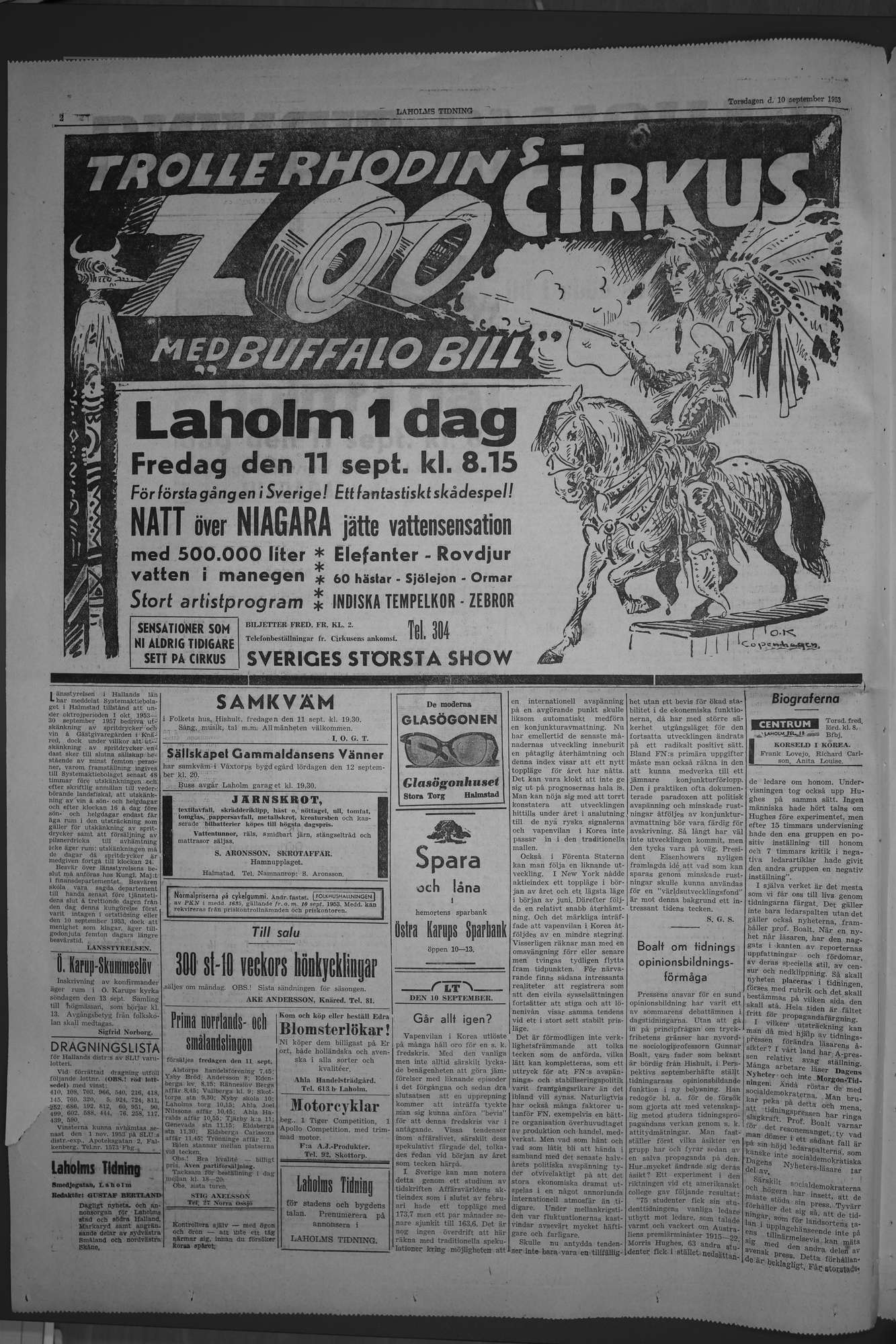 Laholms Tidning Torsdag 10 september 1953, sida 2