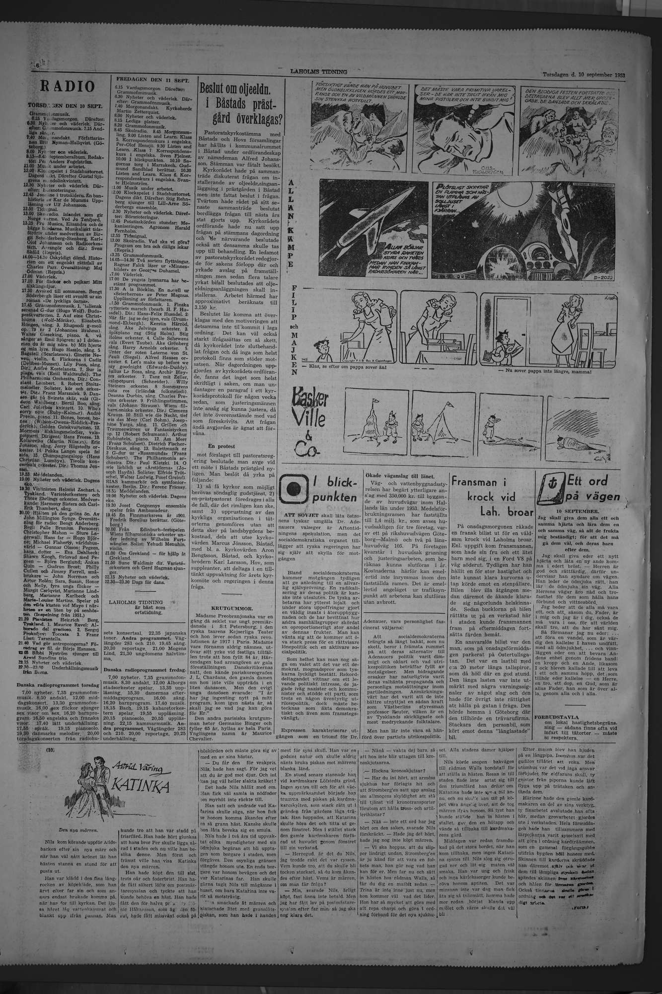 Laholms Tidning Torsdag 10 september 1953, sida 6