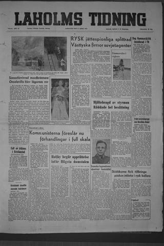 Förstasidan, Lördag 11 april 1953
