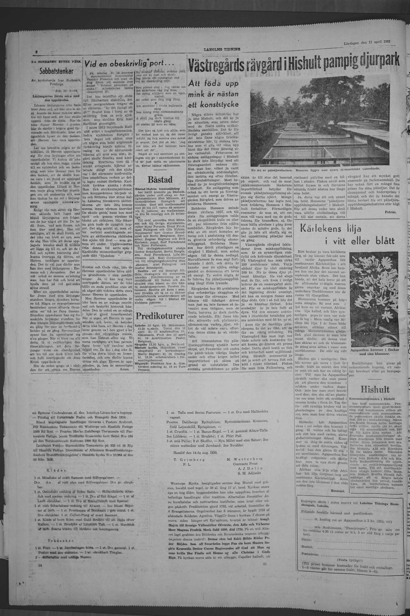 Laholms Tidning Lördag 11 april 1953, sida 6