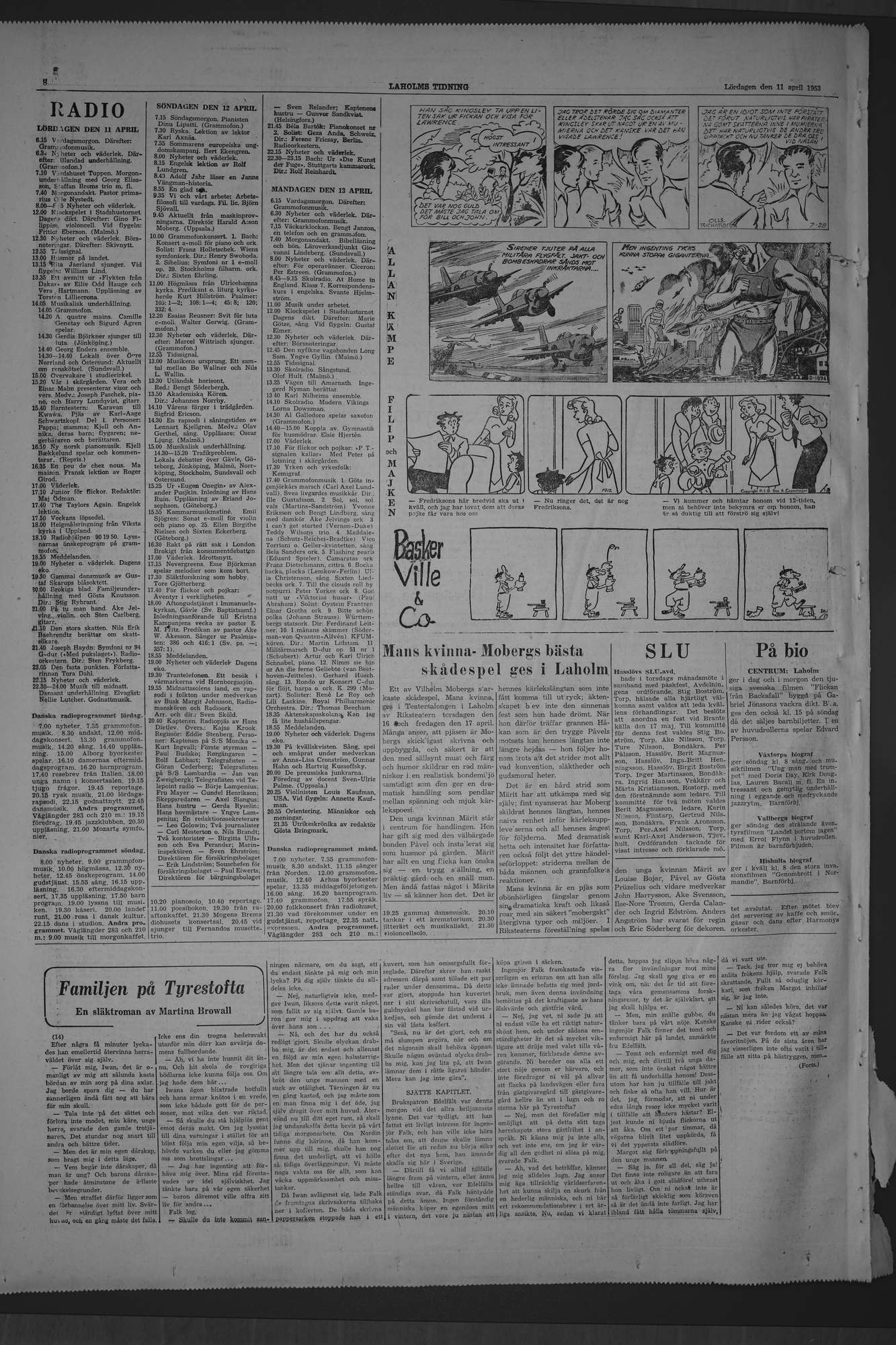 Laholms Tidning Lördag 11 april 1953, sida 8