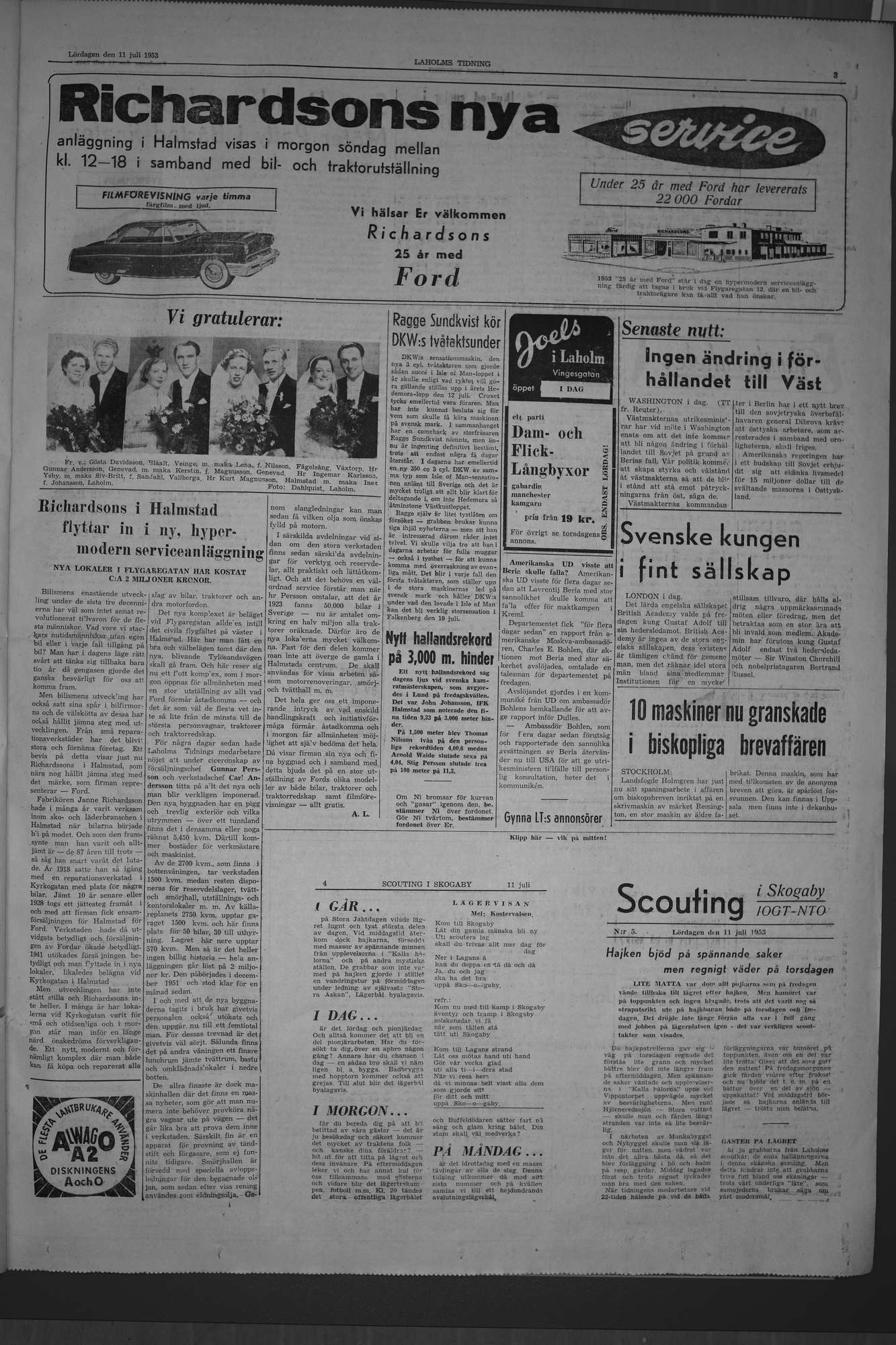 Laholms Tidning Lördag 11 juli 1953, sida 3