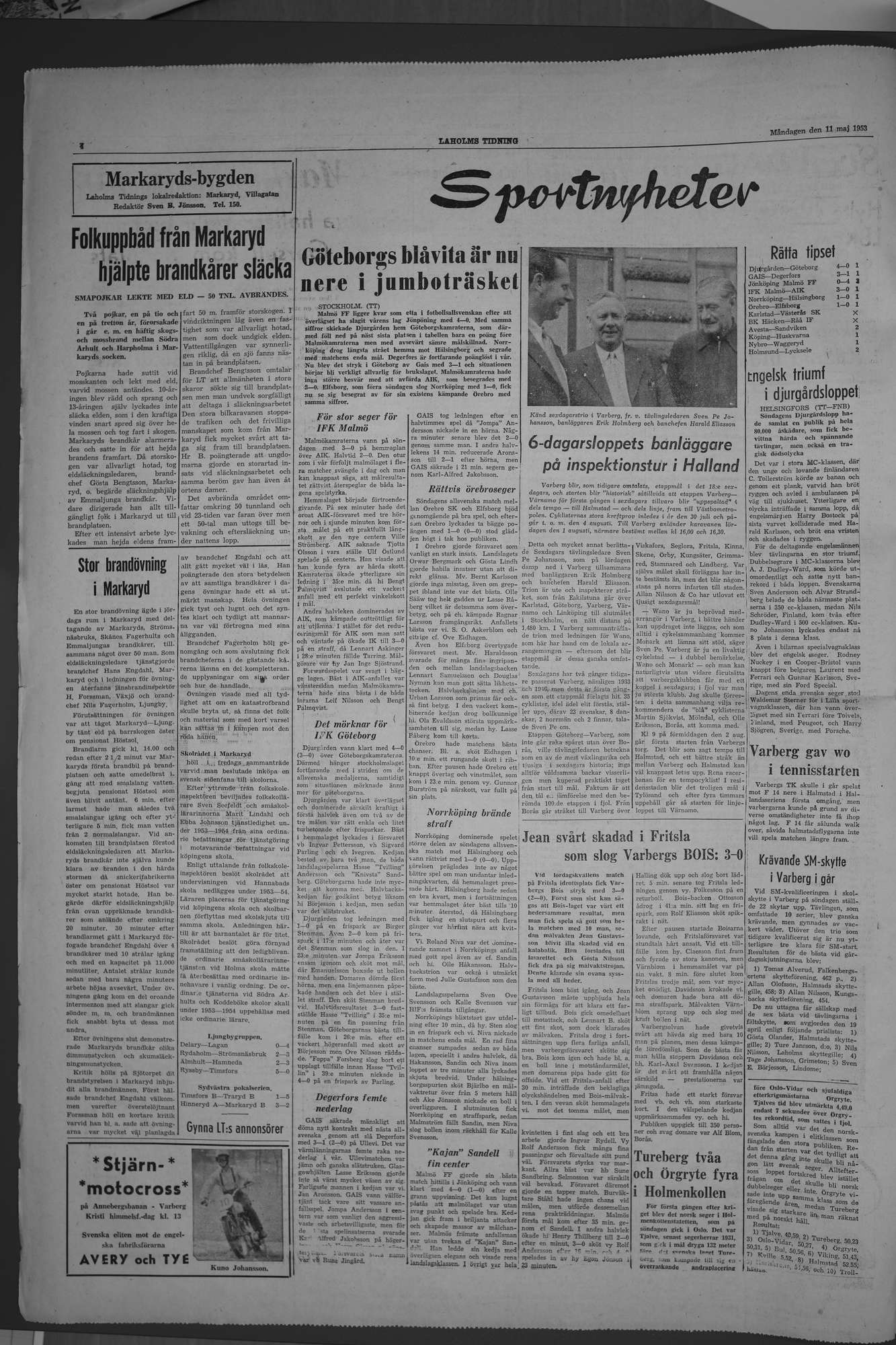 Laholms Tidning Måndag 11 maj 1953, sida 4
