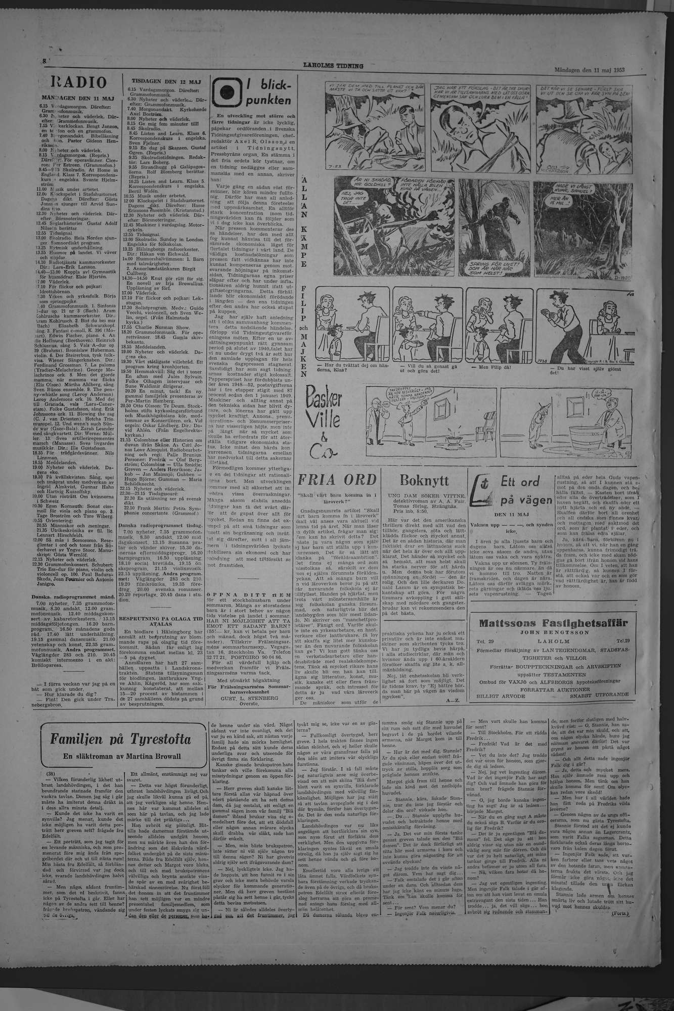 Laholms Tidning Måndag 11 maj 1953, sida 8