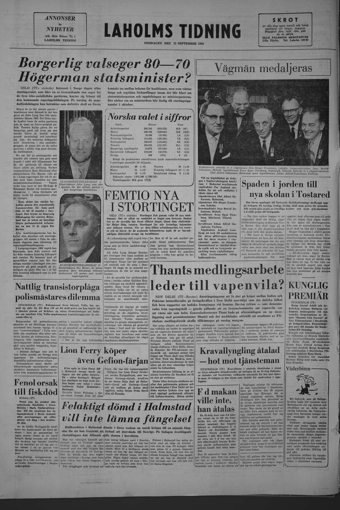 Laholms Tidning Onsdag 15 september 1965, sida 8