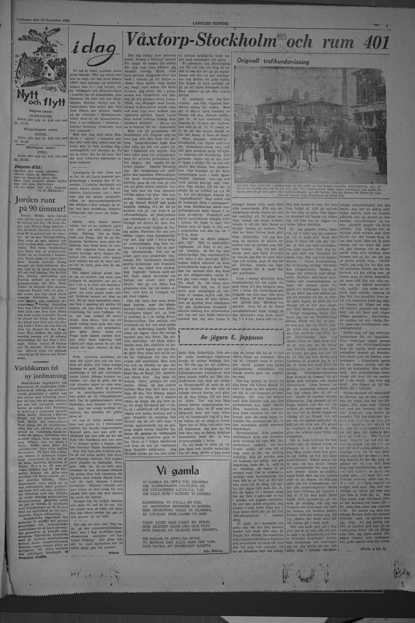 Laholms Tidning Lördag 12 december 1953, sida 7
