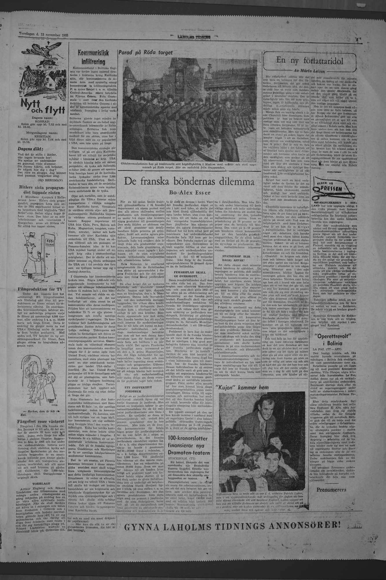 Laholms Tidning Torsdag 12 november 1953, sida 5