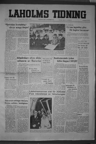 Förstasidan, Lördag 12 september 1953