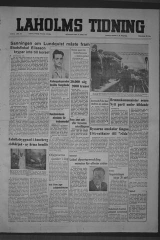 Förstasidan, Måndag 13 april 1953