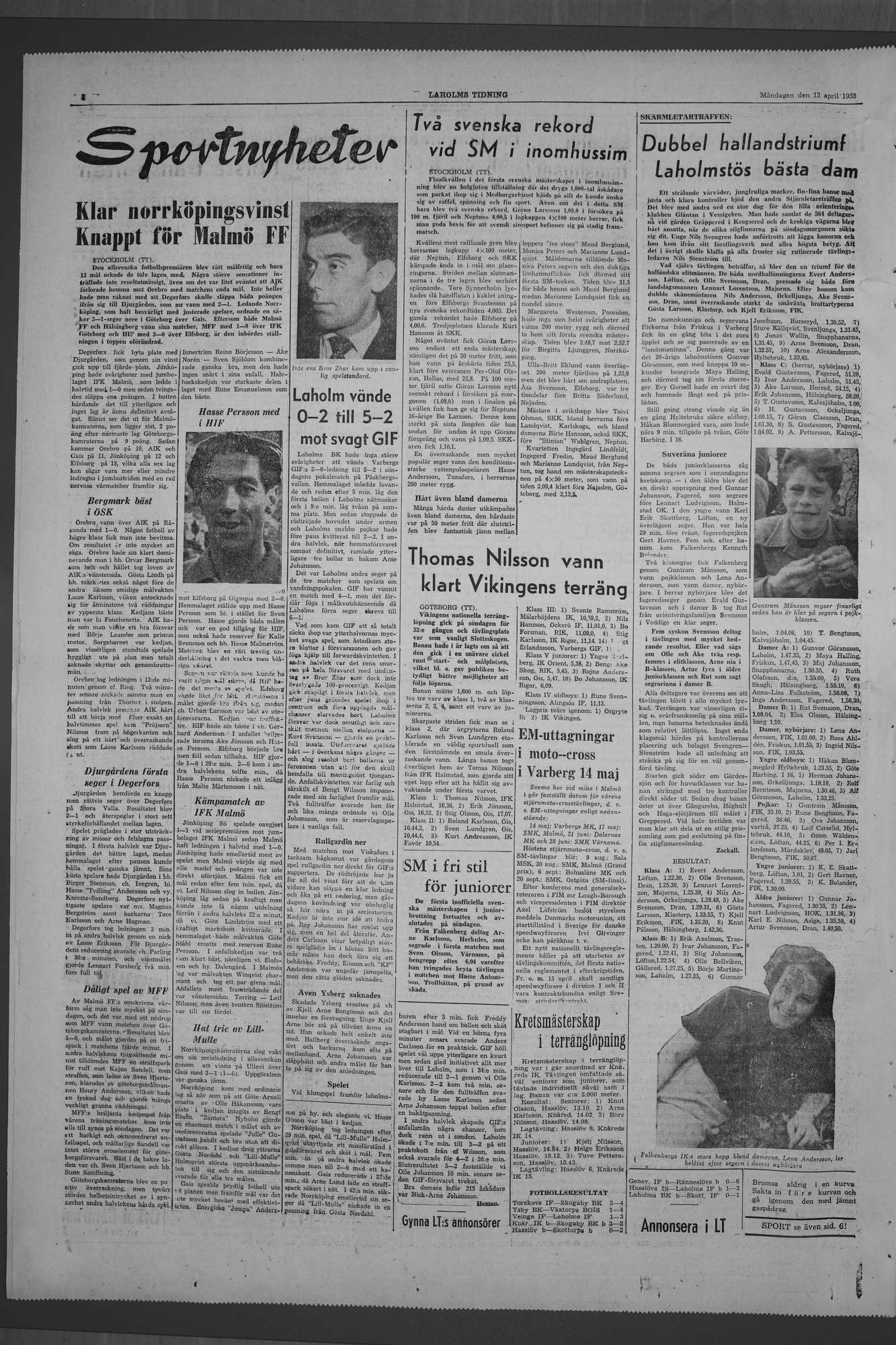 Laholms Tidning Måndag 13 april 1953, sida 4
