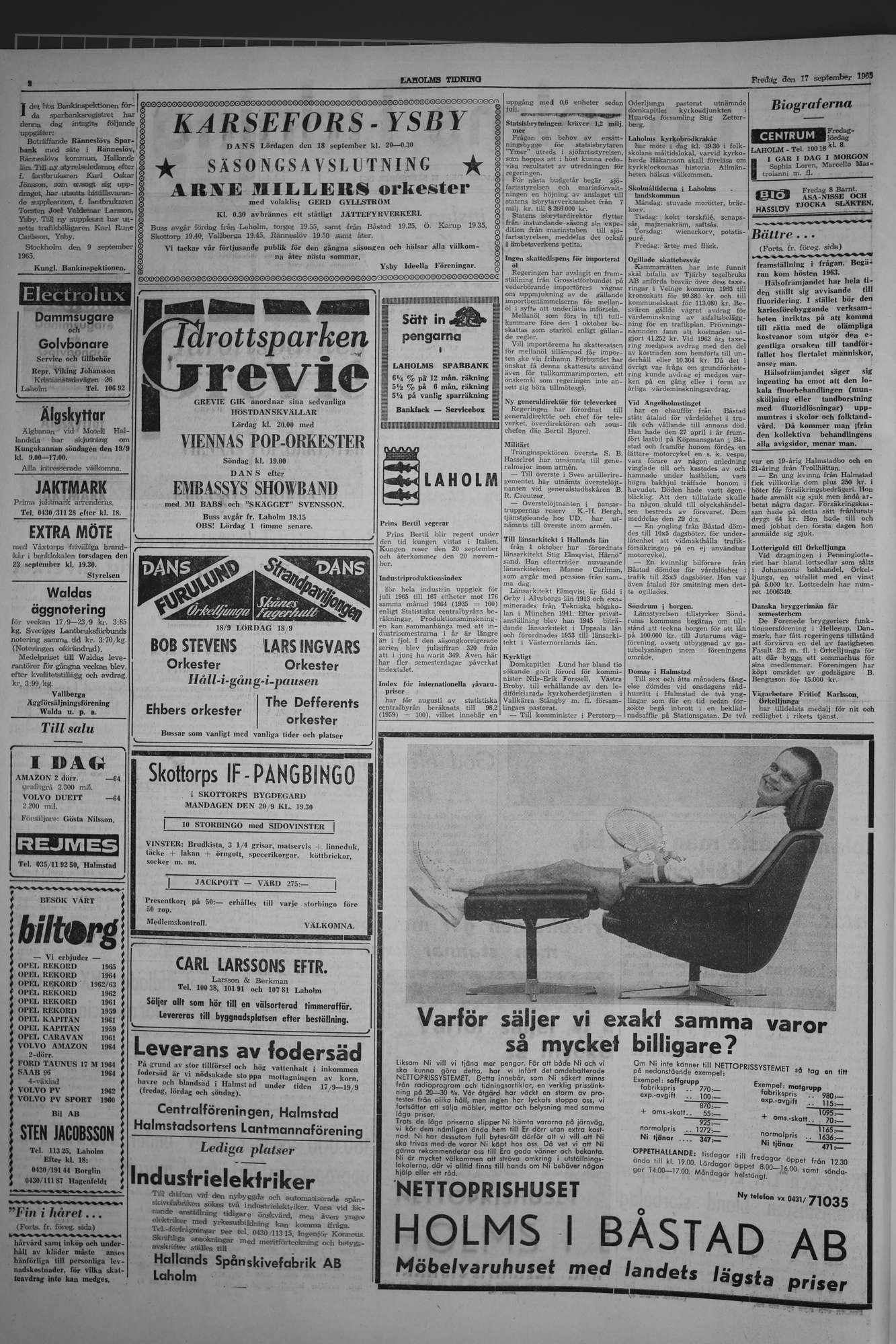 Laholms Tidning Fredag 17 september 1965, sida 2