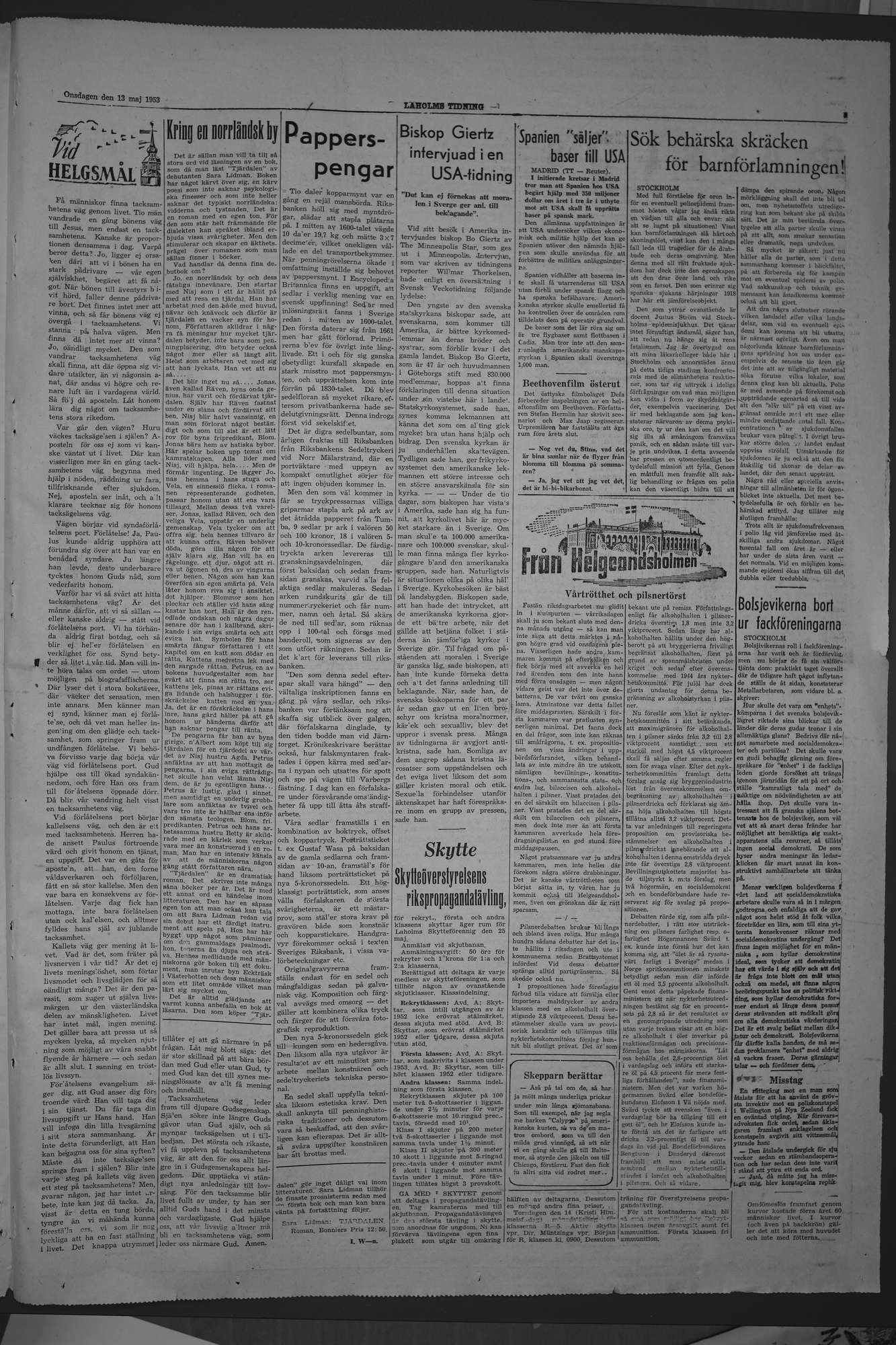 Laholms Tidning Onsdag 13 maj 1953, sida 5