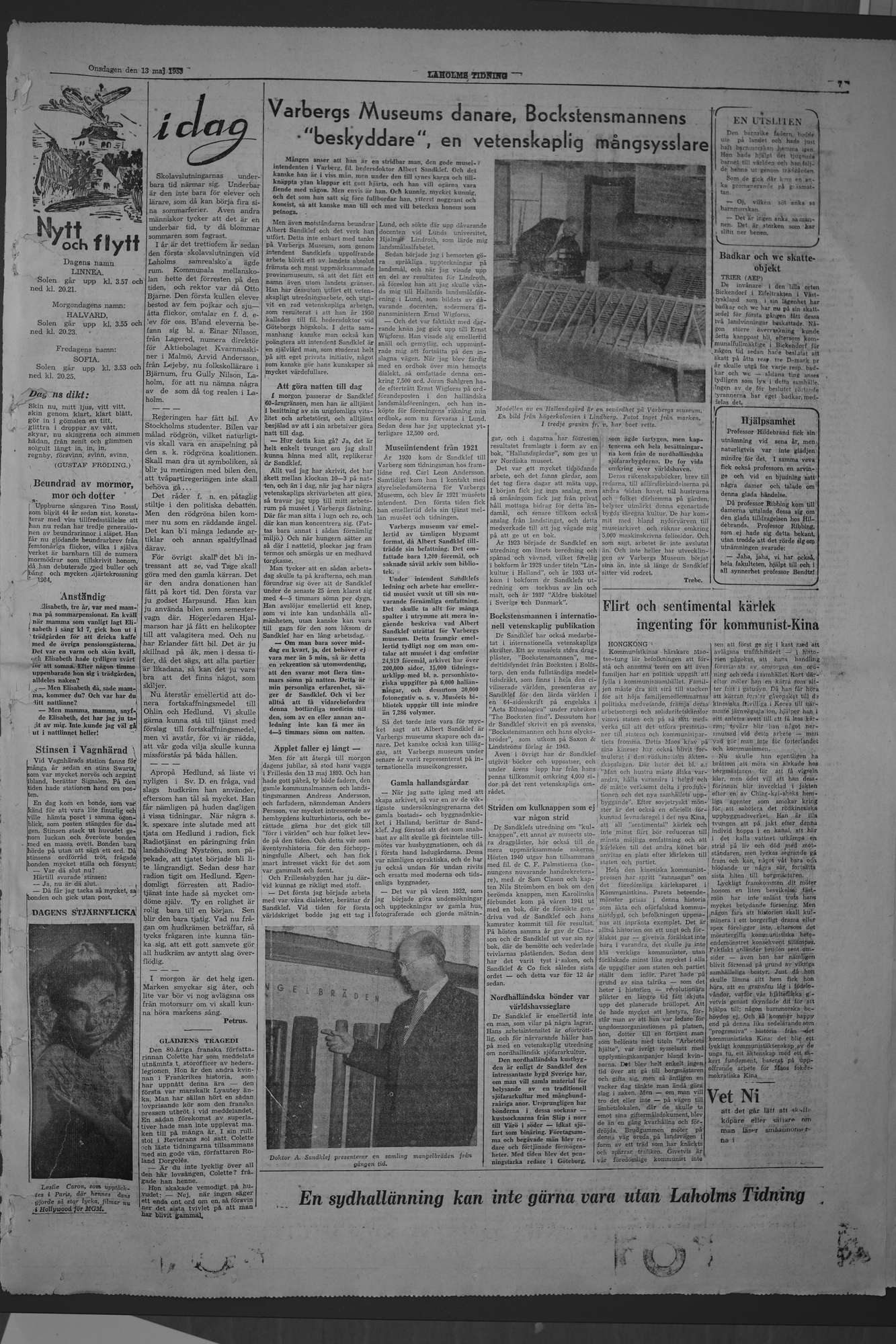 Laholms Tidning Onsdag 13 maj 1953, sida 7