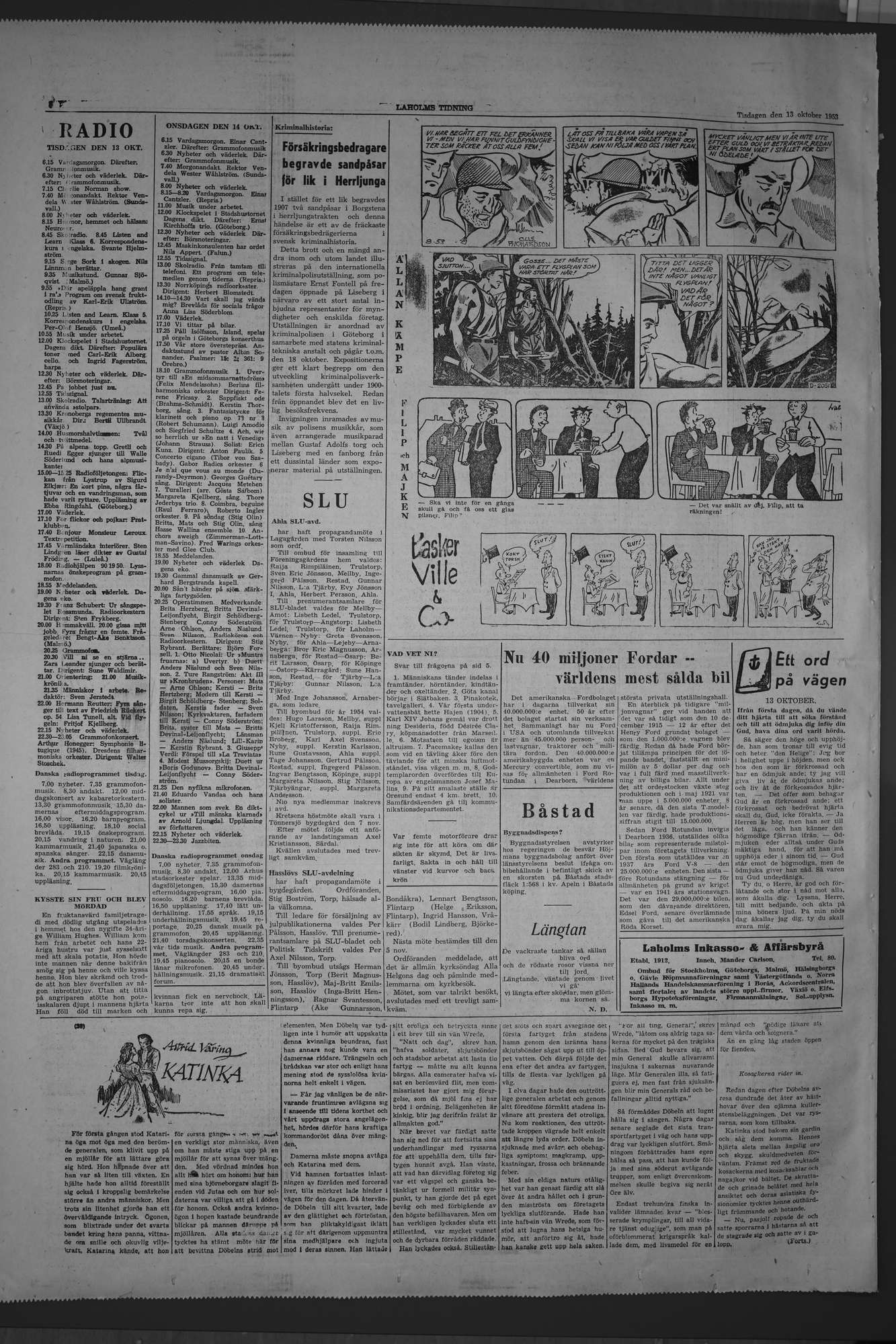 Laholms Tidning Tisdag 13 oktober 1953, sida 6