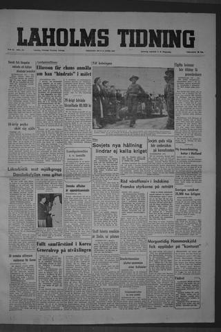 Förstasidan, Tisdag 14 april 1953