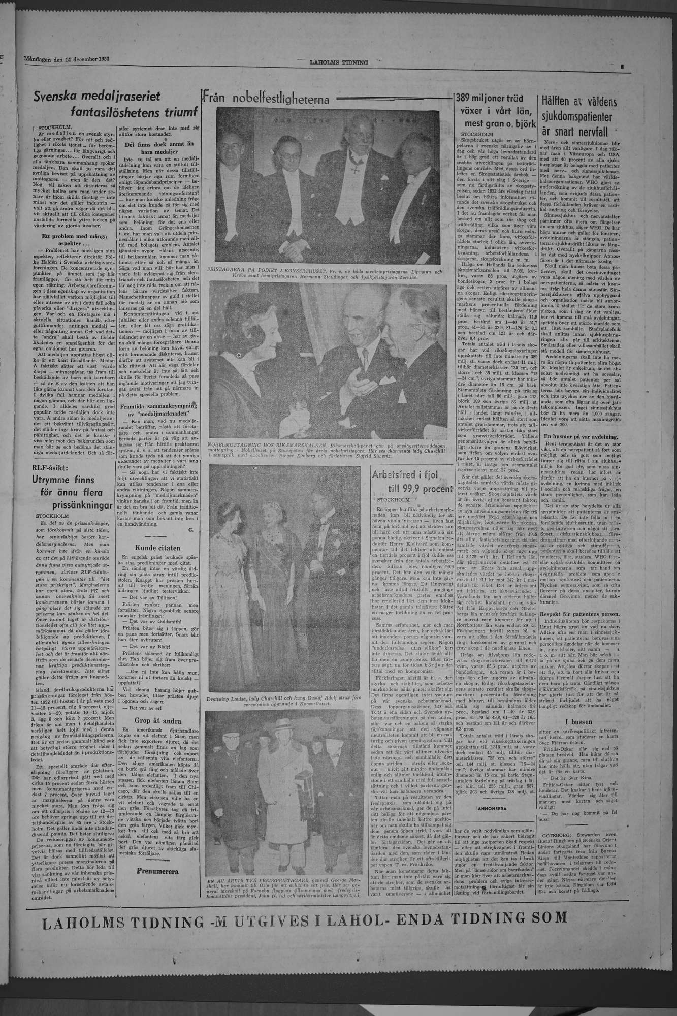 Laholms Tidning Måndag 14 december 1953, sida 5