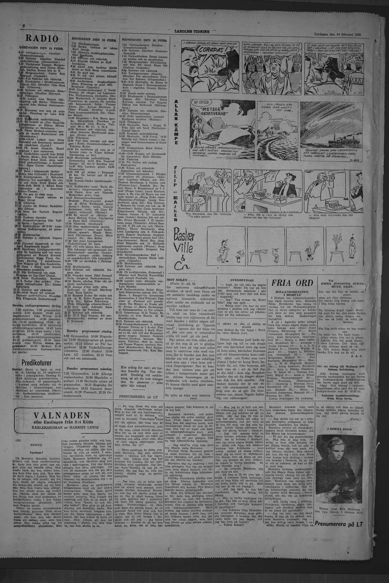 Laholms Tidning Lördag 14 februari 1953, sida 8