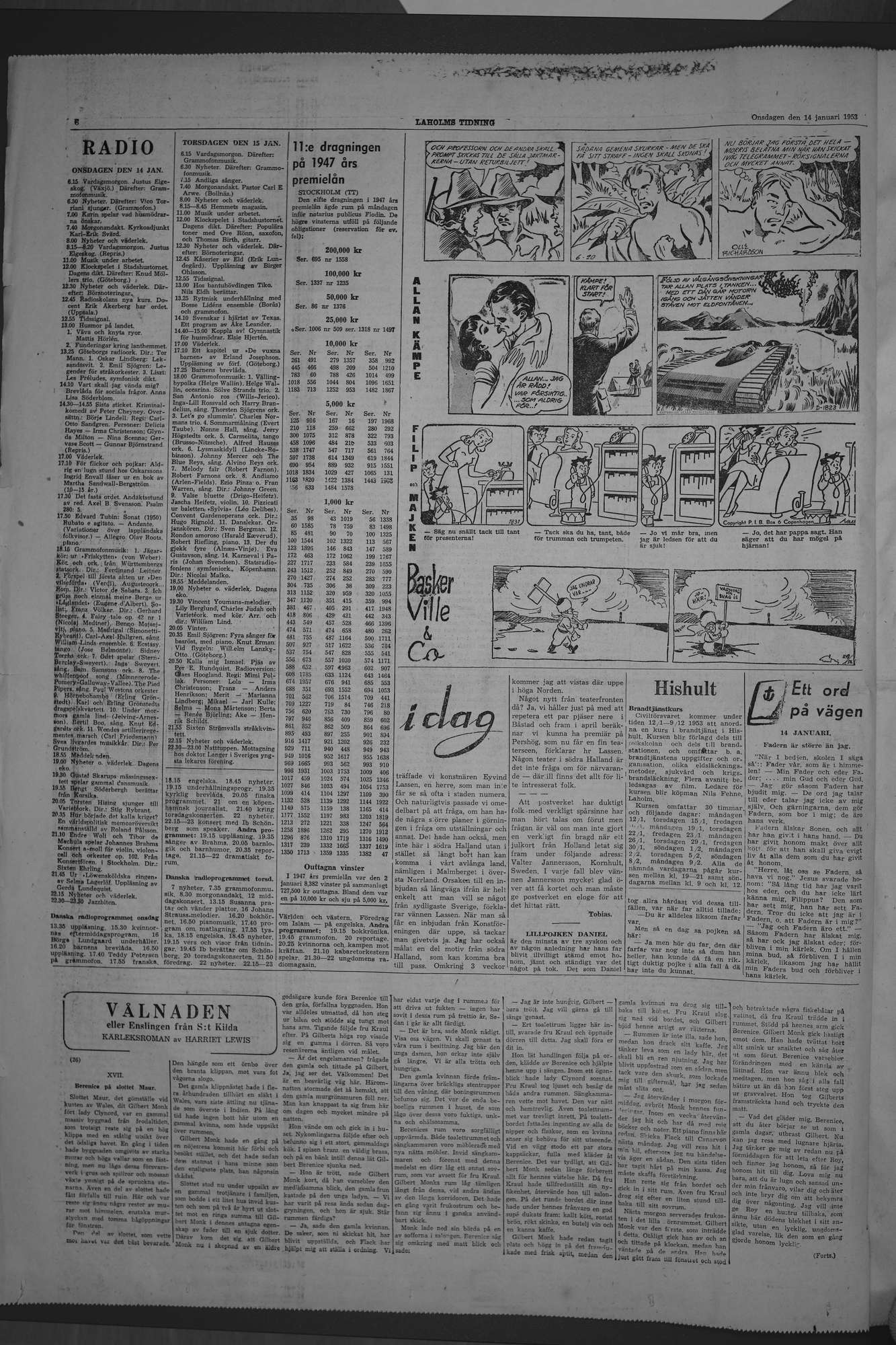 Laholms Tidning Onsdag 14 januari 1953, sida 6