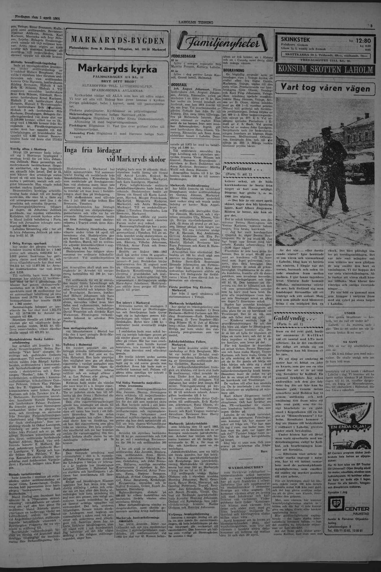 Laholms Tidning Fredag 1 april 1966, sida 3