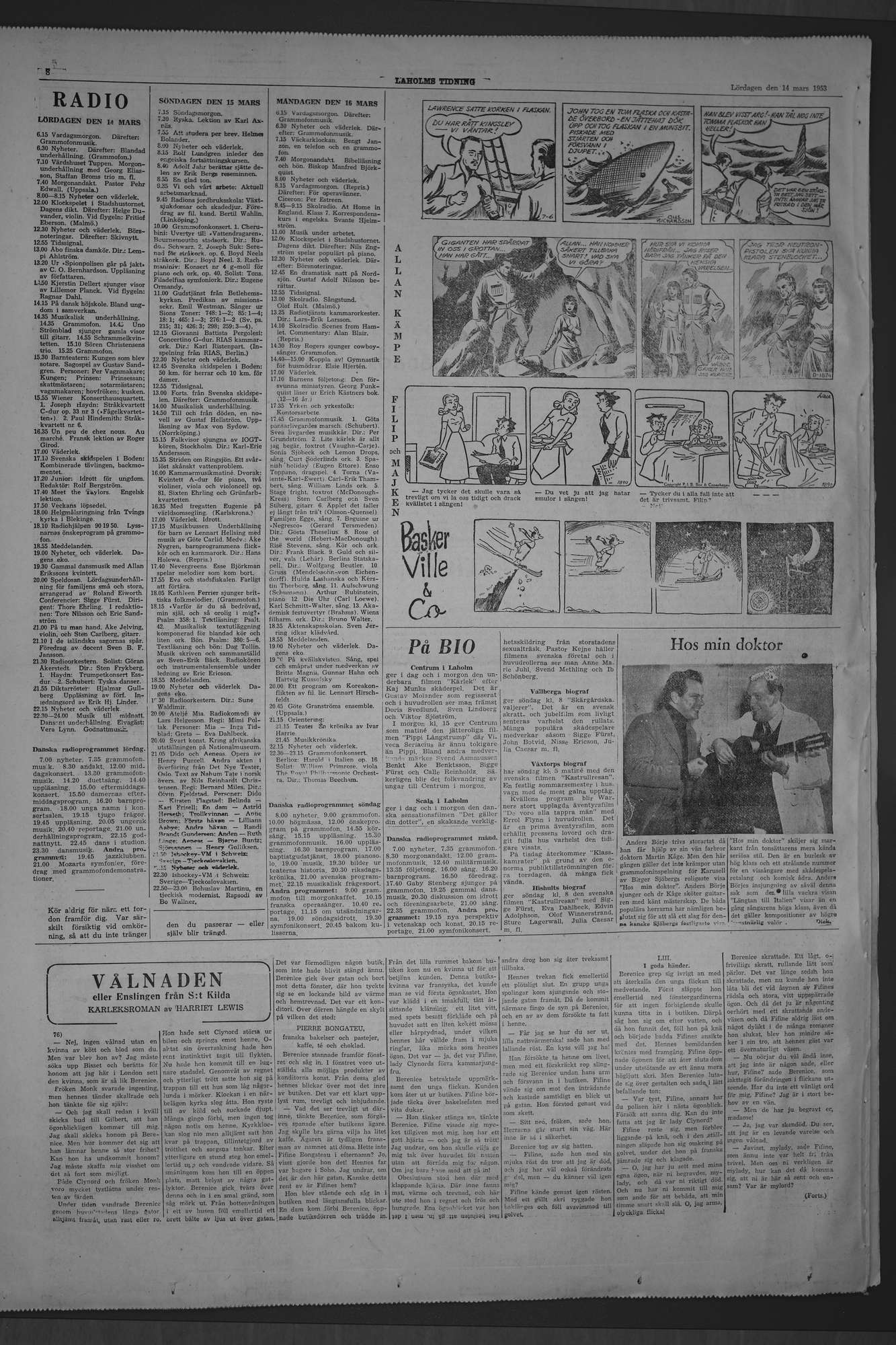 Laholms Tidning Lördag 14 mars 1953, sida 8