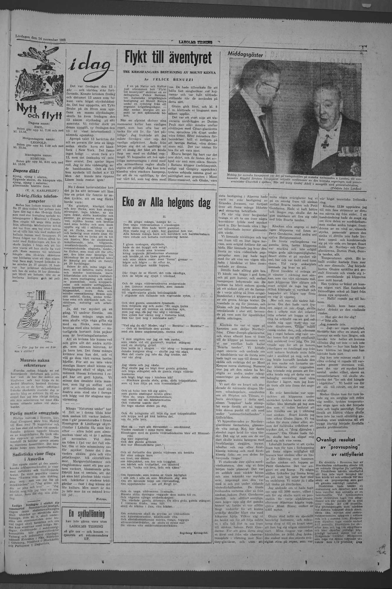 Laholms Tidning Lördag 14 november 1953, sida 7