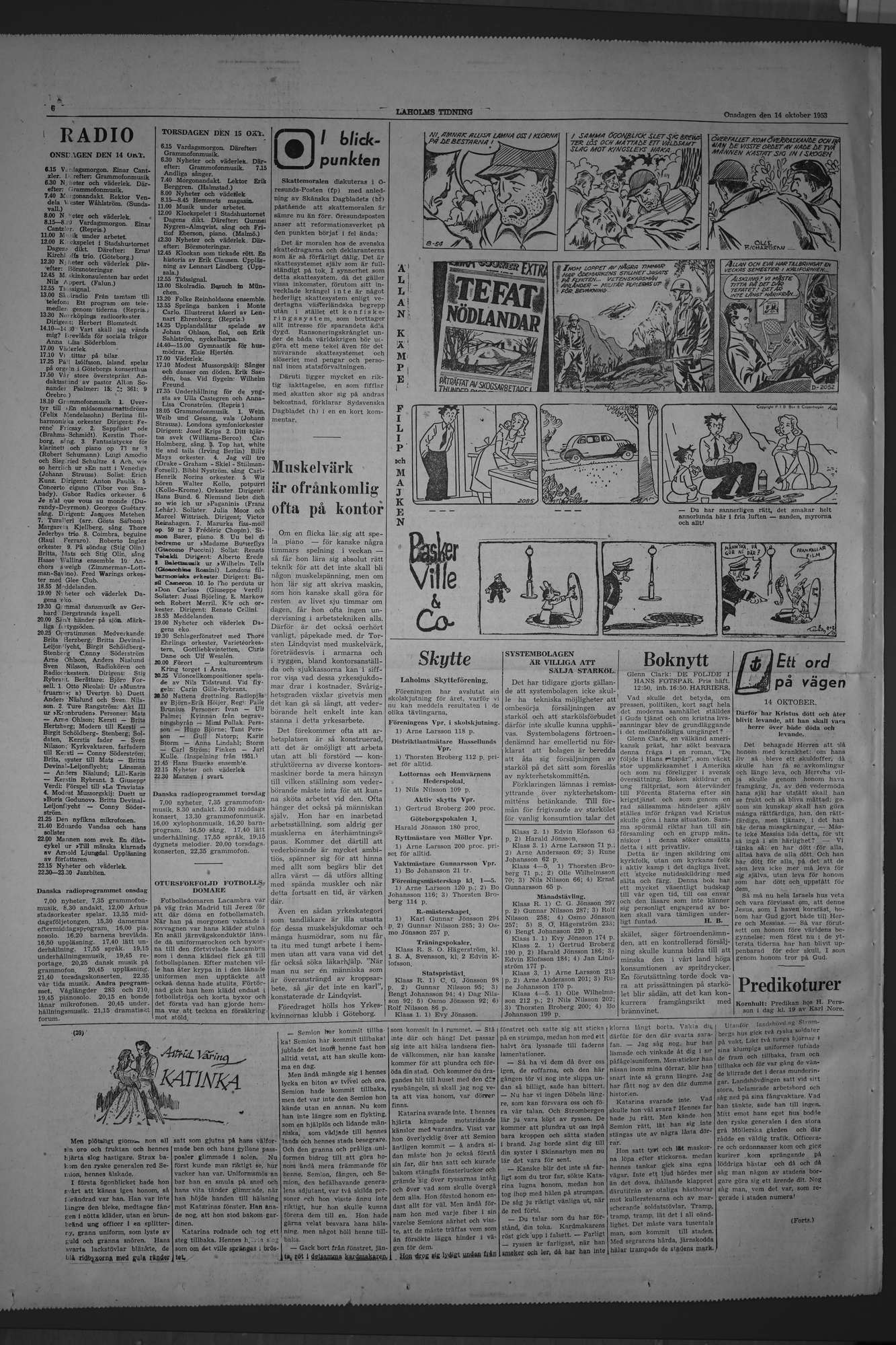 Laholms Tidning Onsdag 14 oktober 1953, sida 6
