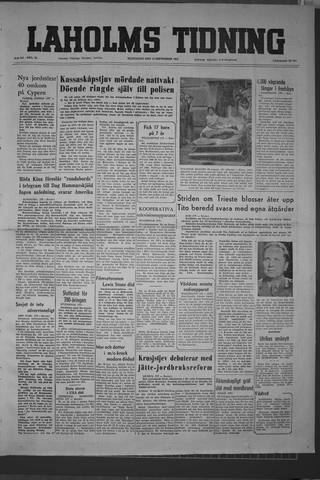 Förstasidan, Måndag 14 september 1953