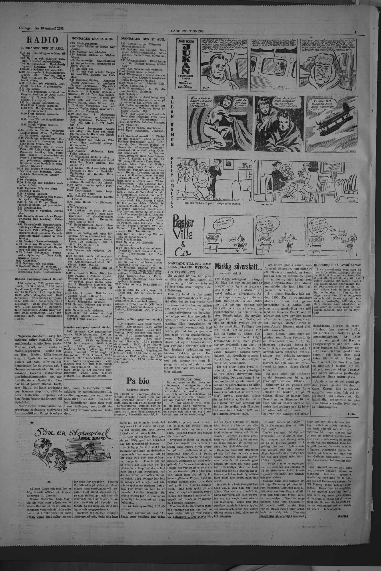 Laholms Tidning Lördag 15 augusti 1953, sida 8