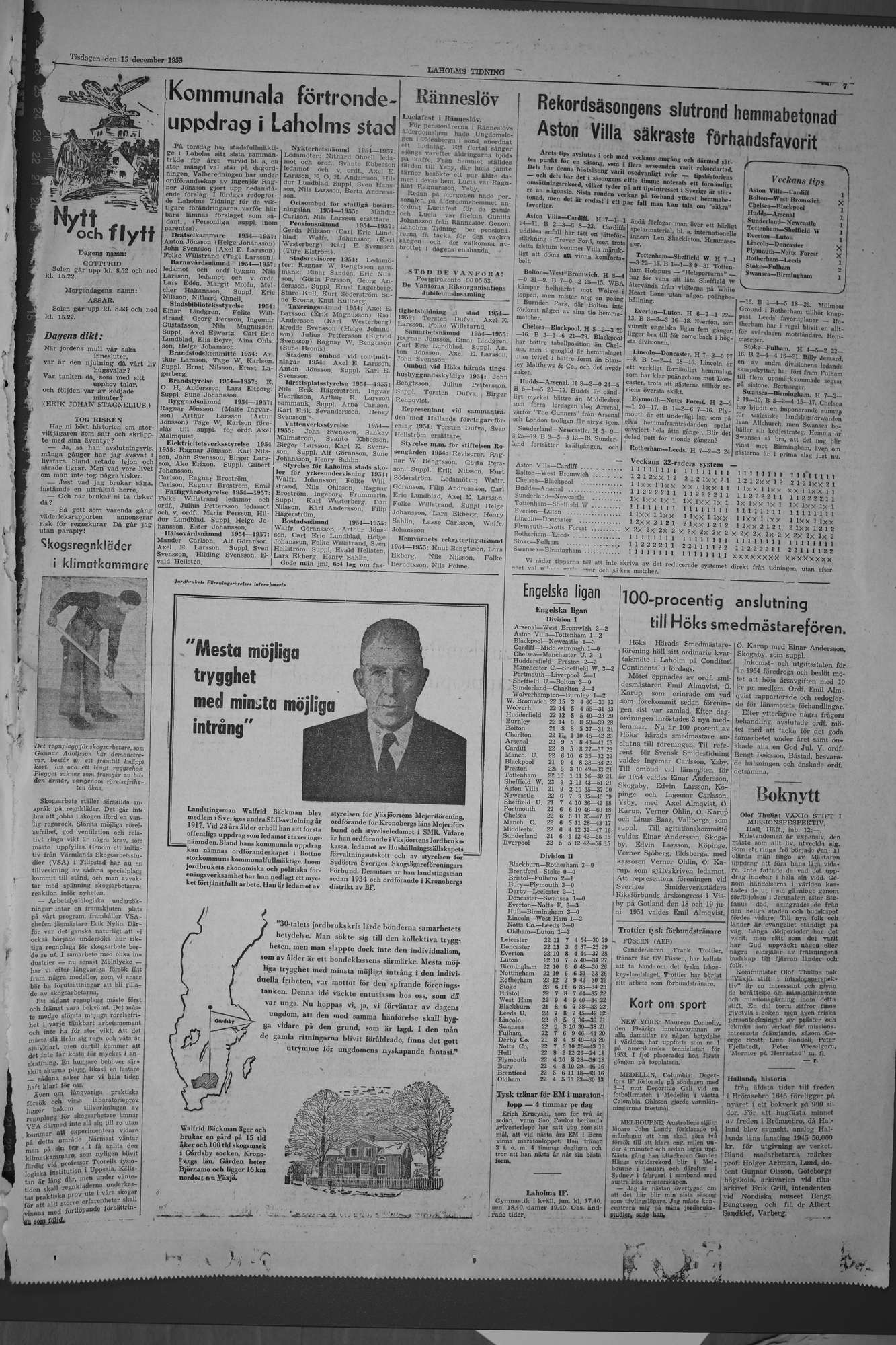Laholms Tidning Tisdag 15 december 1953, sida 7