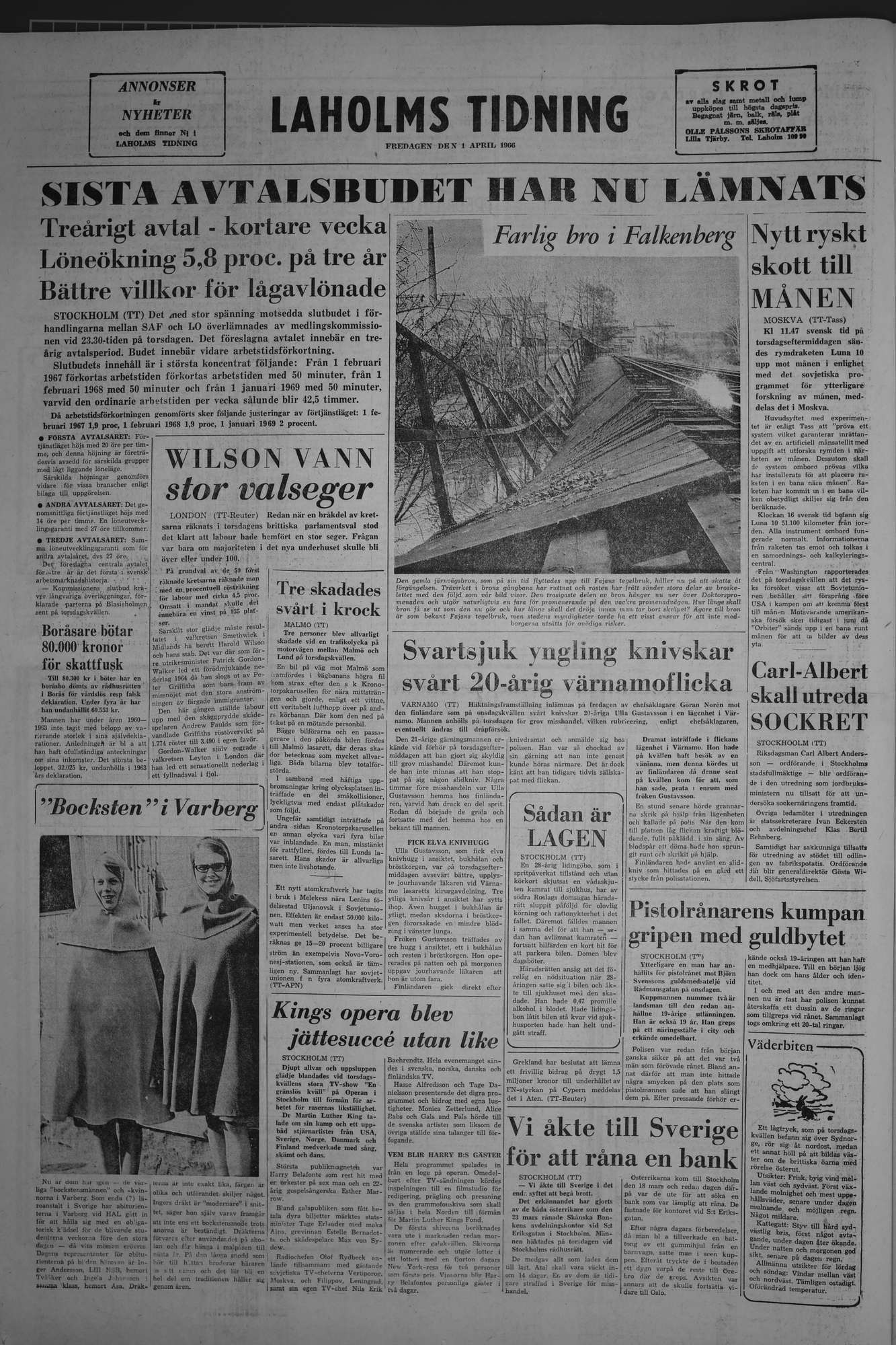 Laholms Tidning Fredag 1 april 1966, sida 8