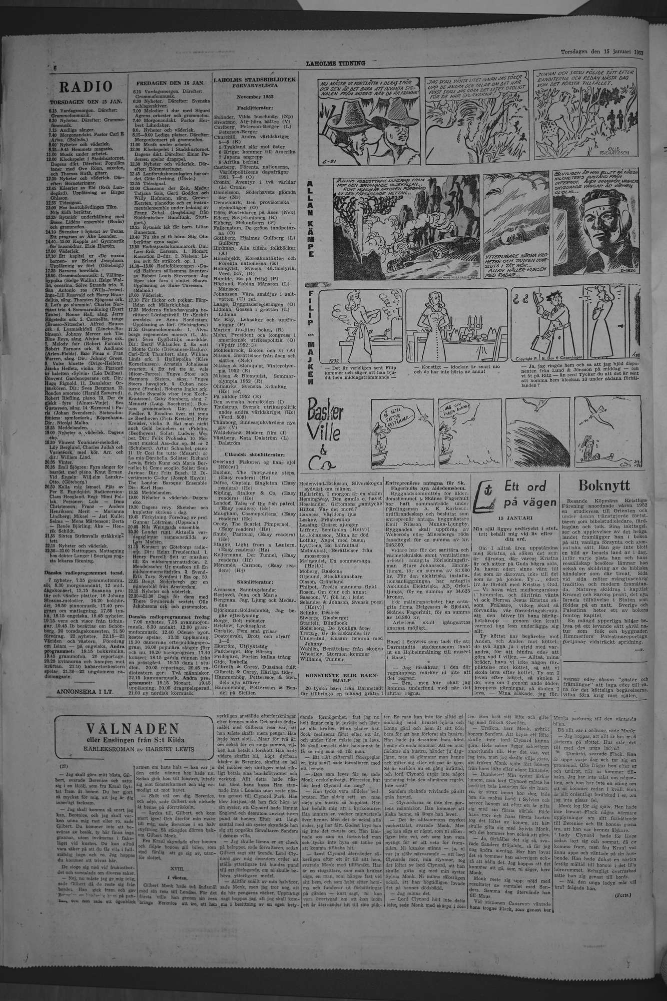 Laholms Tidning Torsdag 15 januari 1953, sida 6