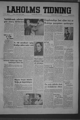 Förstasidan, Onsdag 15 juli 1953