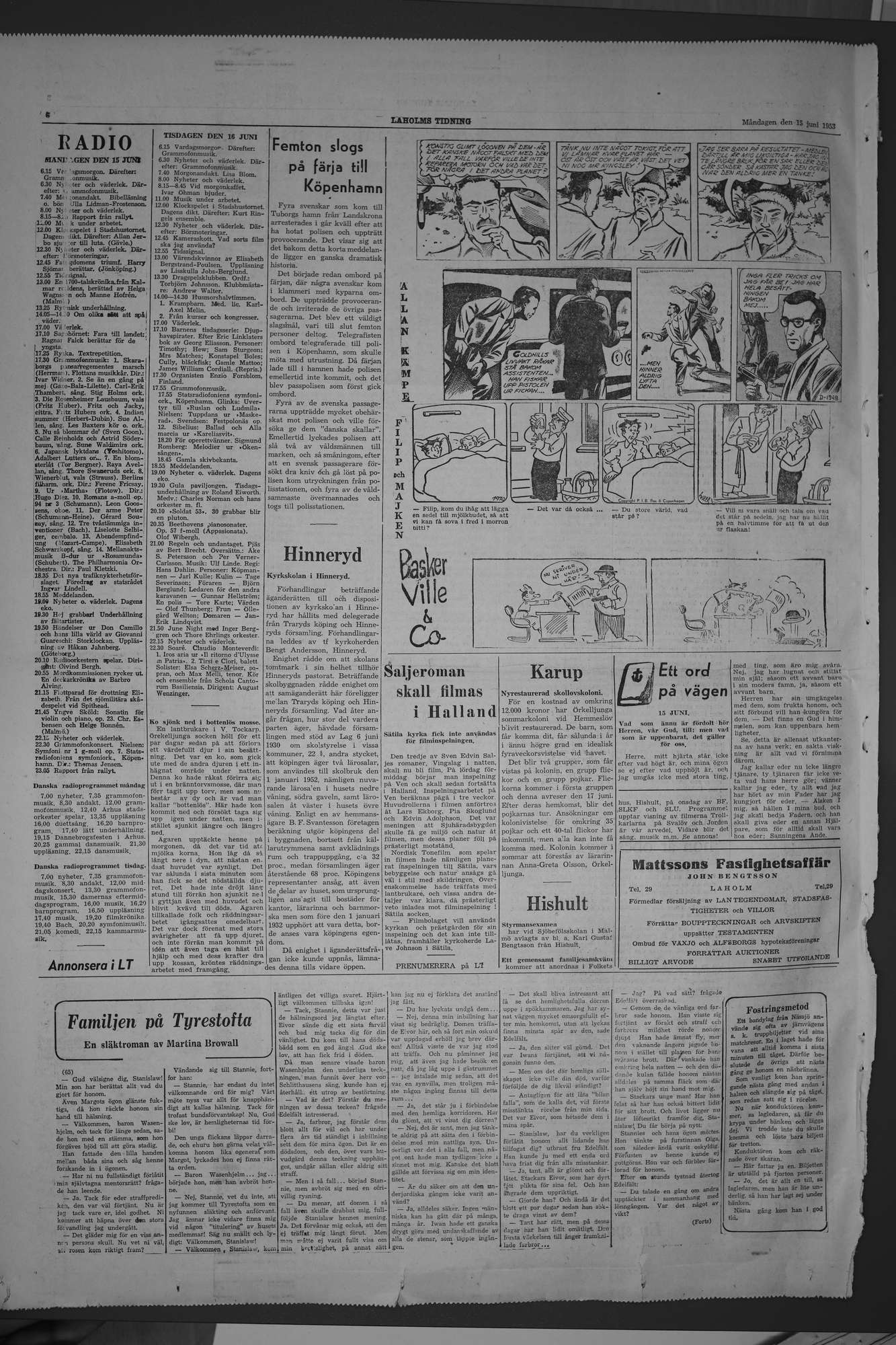 Laholms Tidning Måndag 15 juni 1953, sida 6