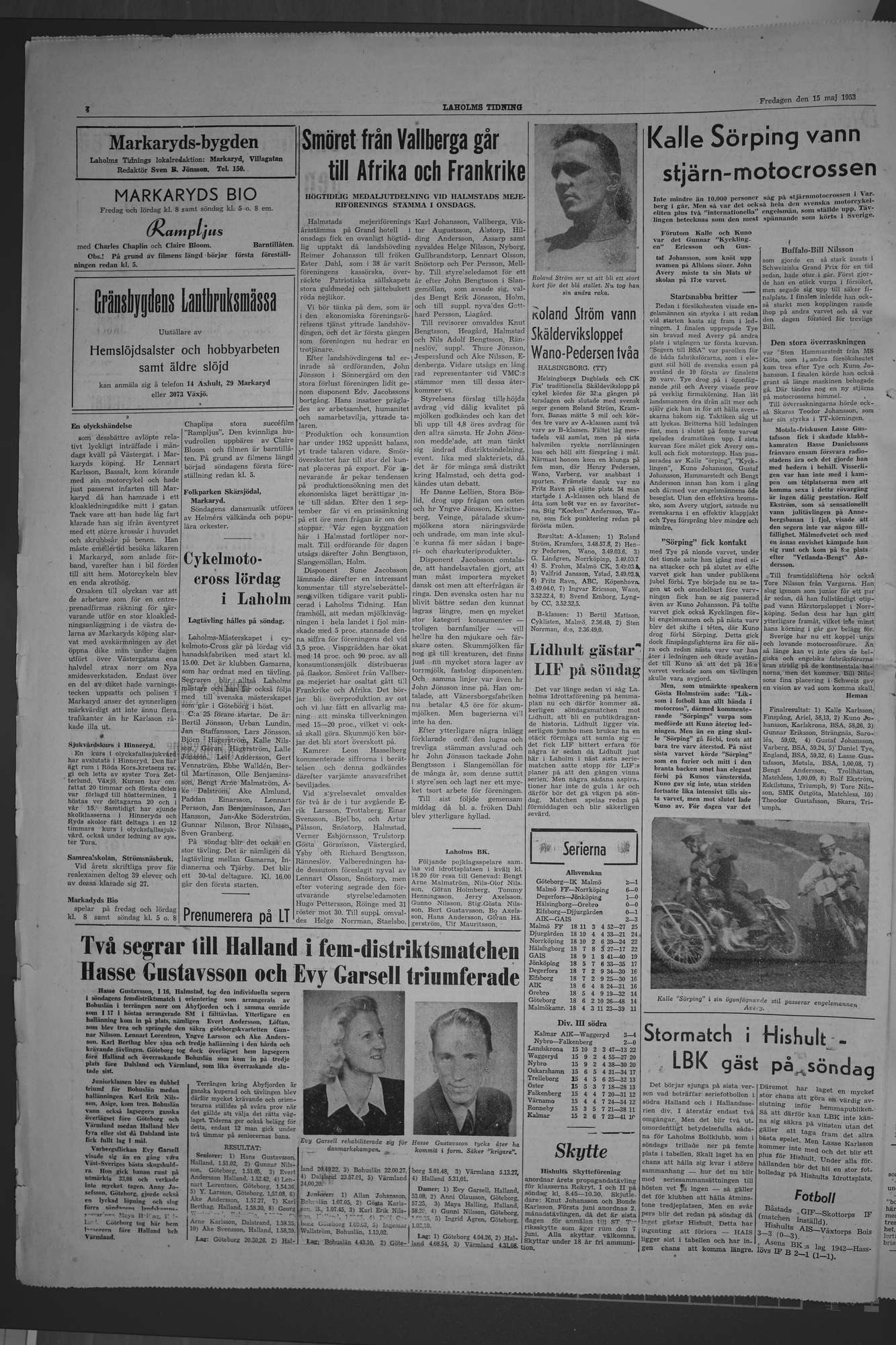 Laholms Tidning Fredag 15 maj 1953, sida 4