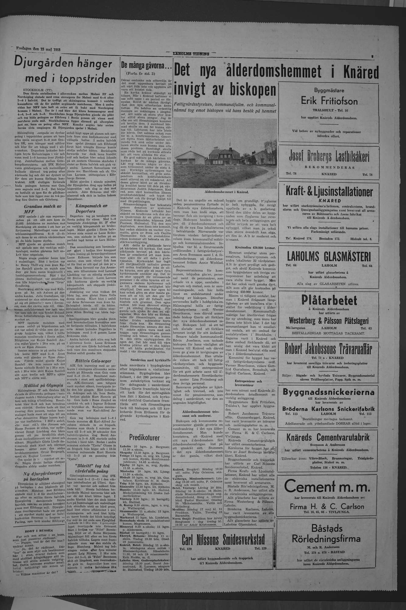 Laholms Tidning Fredag 15 maj 1953, sida 5