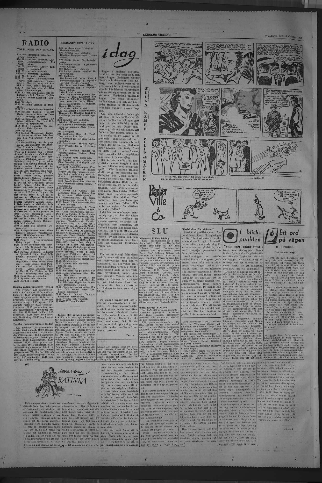 Laholms Tidning Torsdag 15 oktober 1953, sida 6