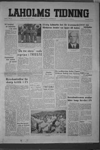 Förstasidan, Tisdag 15 september 1953