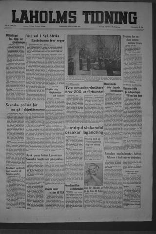 Förstasidan, Torsdag 16 april 1953