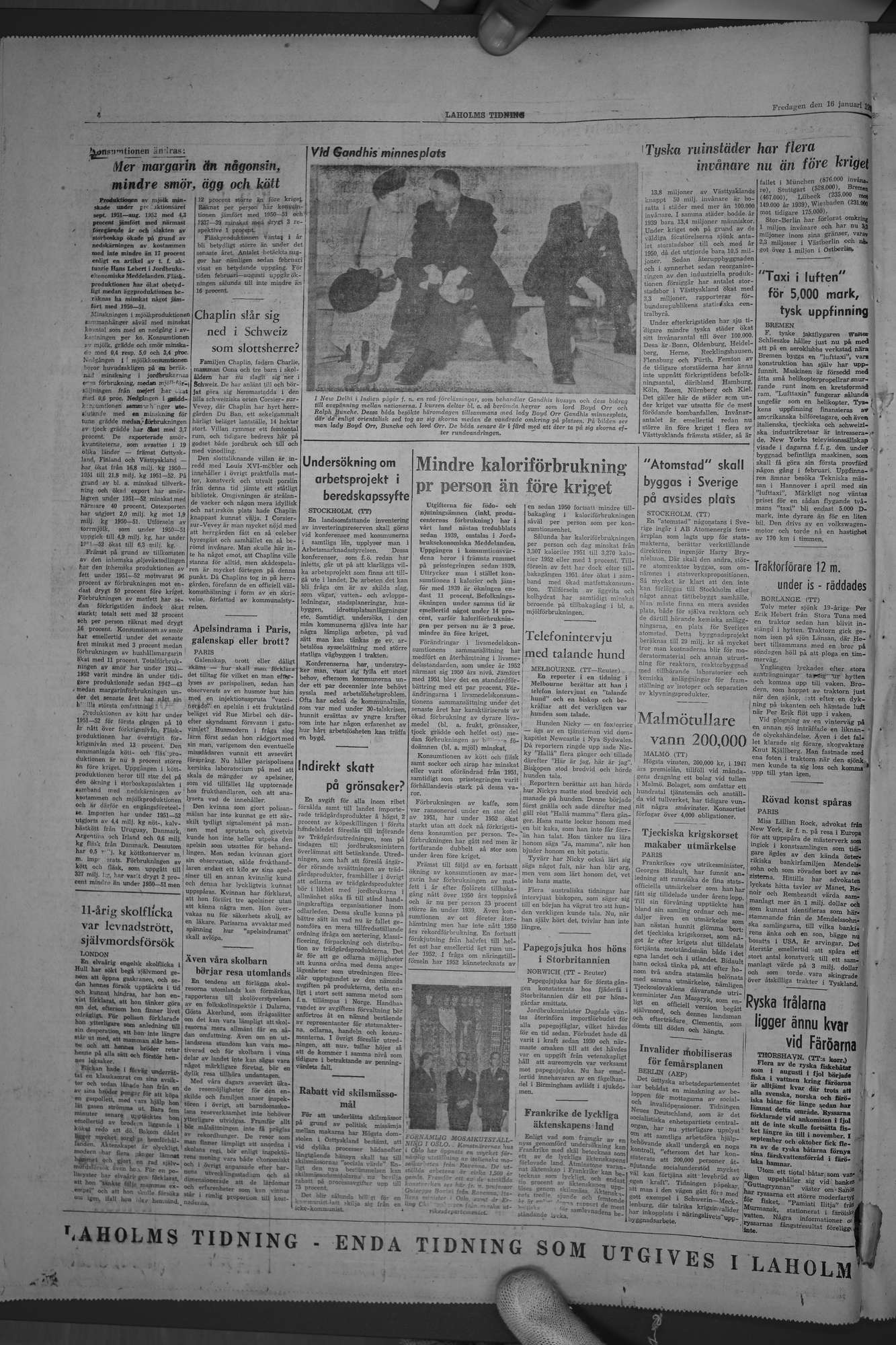 Laholms Tidning Fredag 16 januari 1953, sida 4