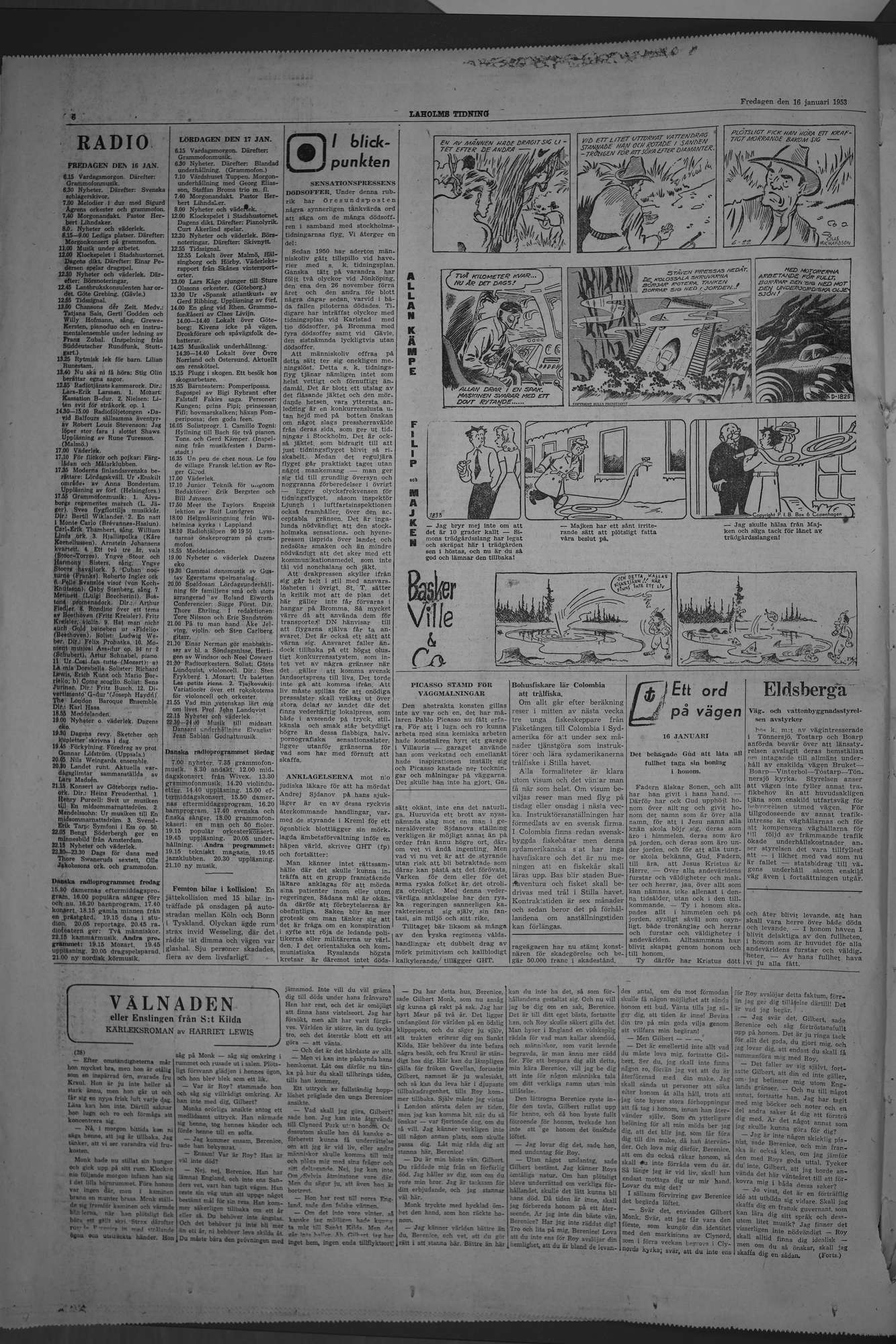 Laholms Tidning Fredag 16 januari 1953, sida 6
