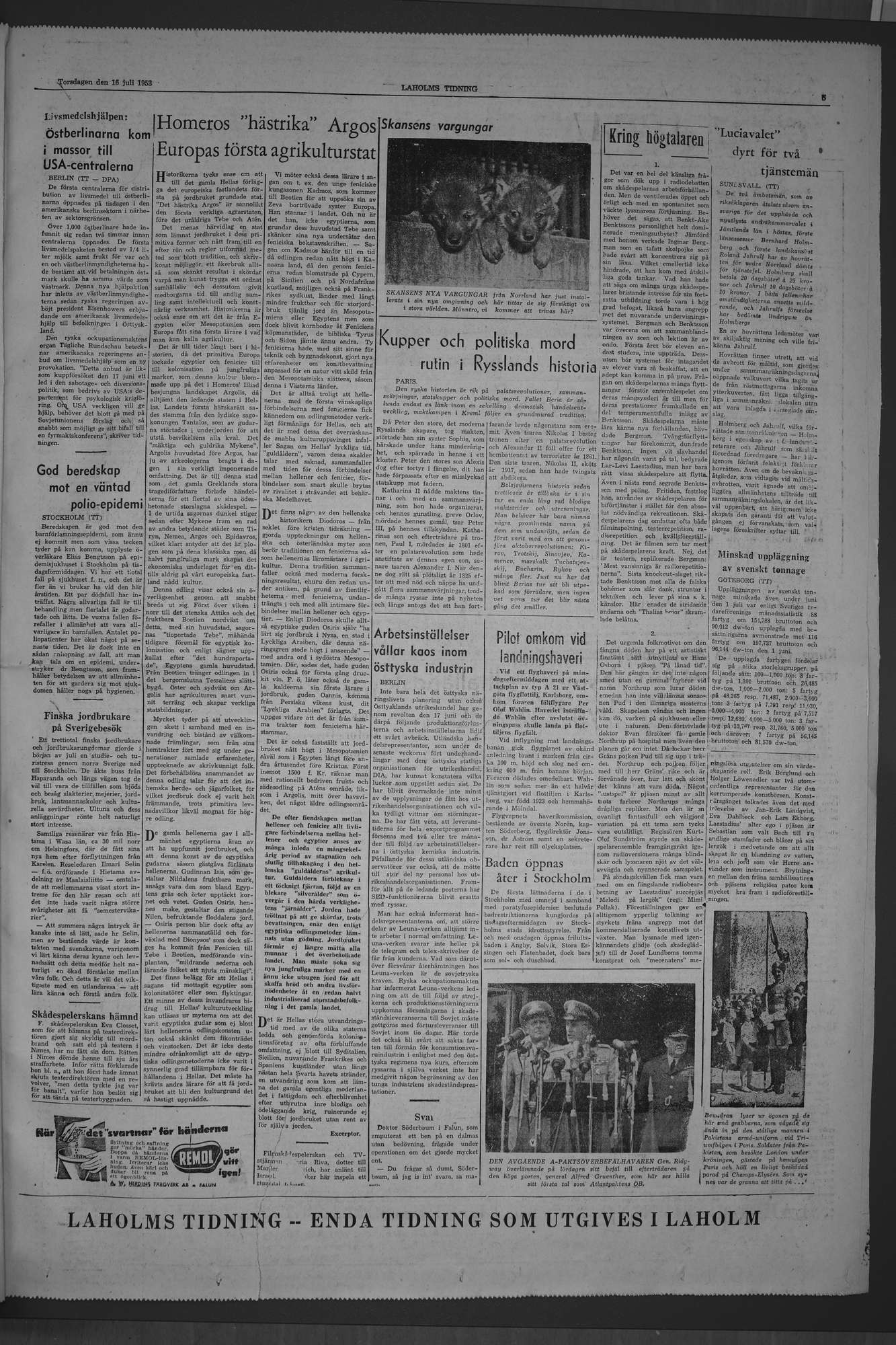 Laholms Tidning Torsdag 16 juli 1953, sida 5