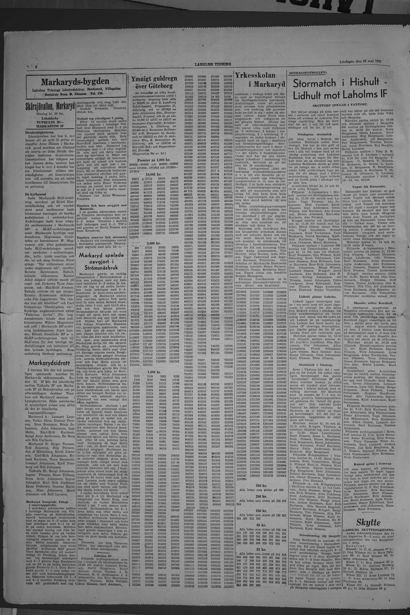 Laholms Tidning Lördag 16 maj 1953, sida 4