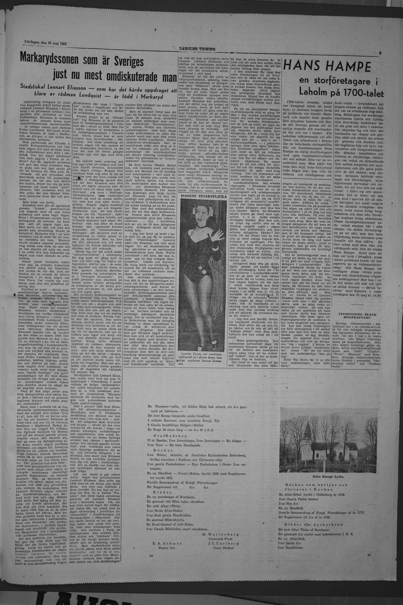 Laholms Tidning Lördag 16 maj 1953, sida 5