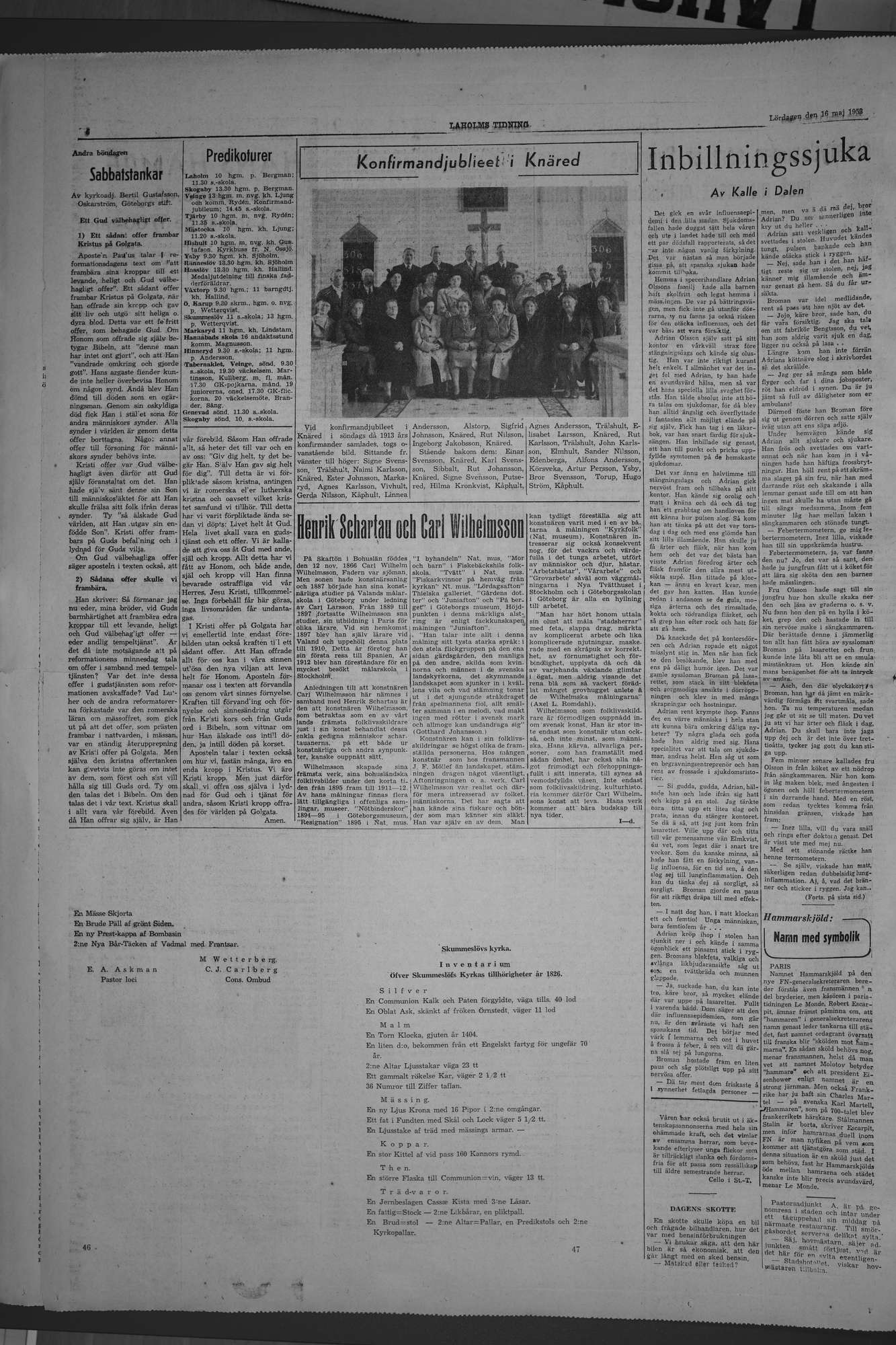 Laholms Tidning Lördag 16 maj 1953, sida 6
