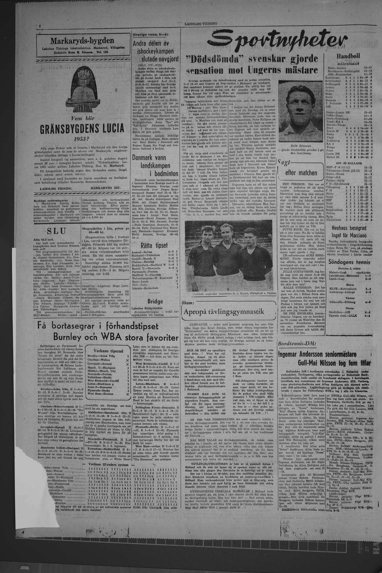 Laholms Tidning Måndag 16 november 1953, sida 4