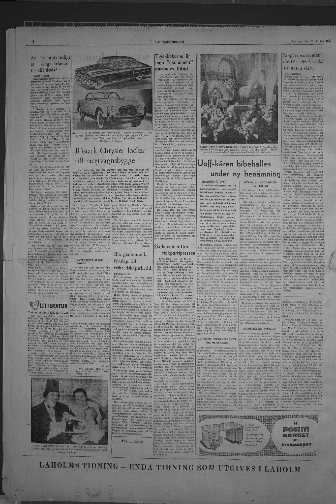 Laholms Tidning Fredag 16 oktober 1953, sida 6