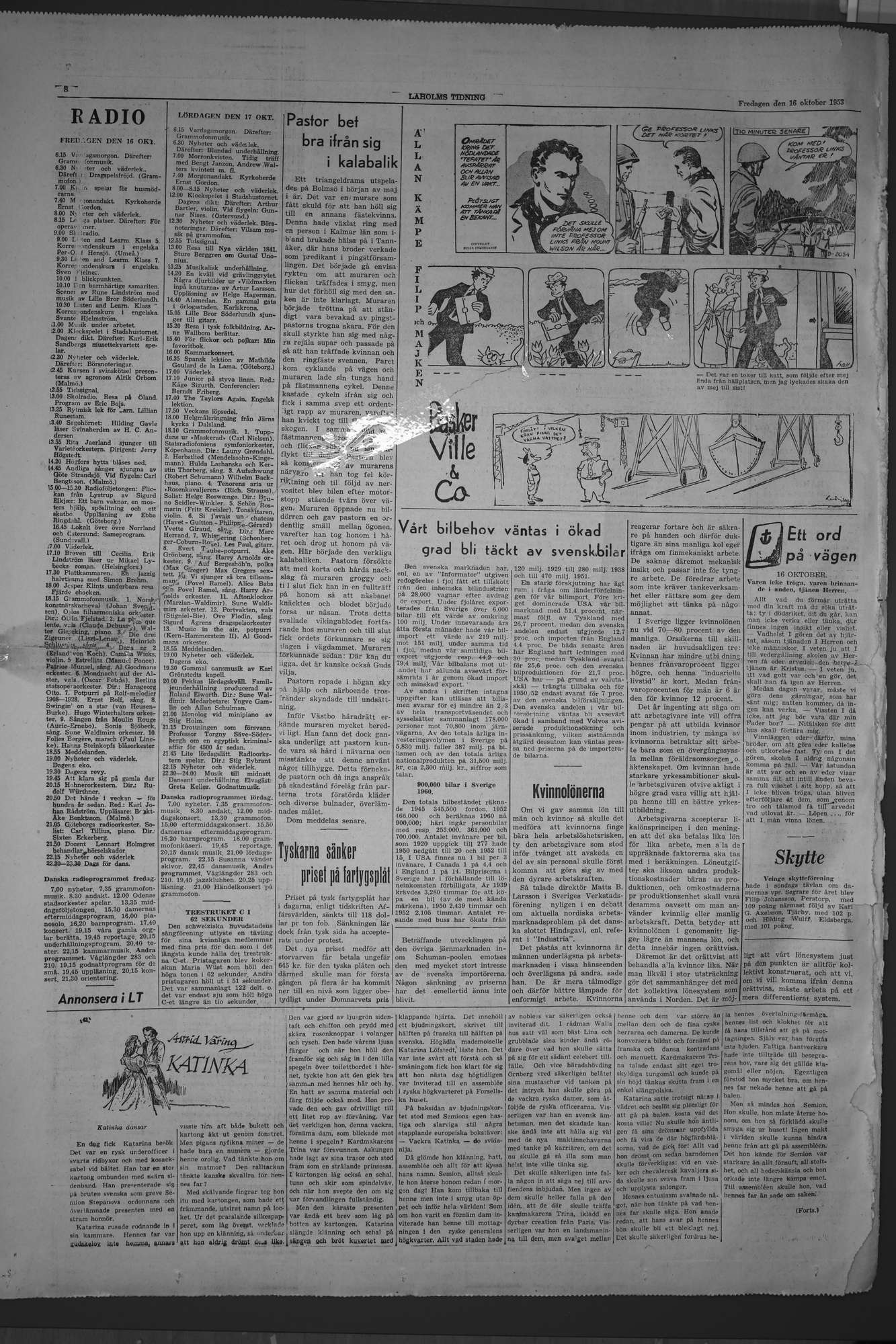 Laholms Tidning Fredag 16 oktober 1953, sida 8