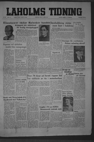 Förstasidan, Fredag 17 april 1953