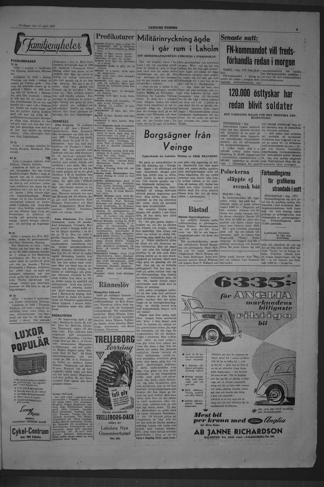 Laholms Tidning Fredag 17 april 1953, sida 3