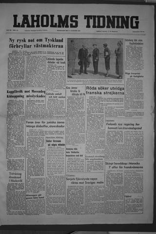 Förstasidan, Måndag 17 augusti 1953